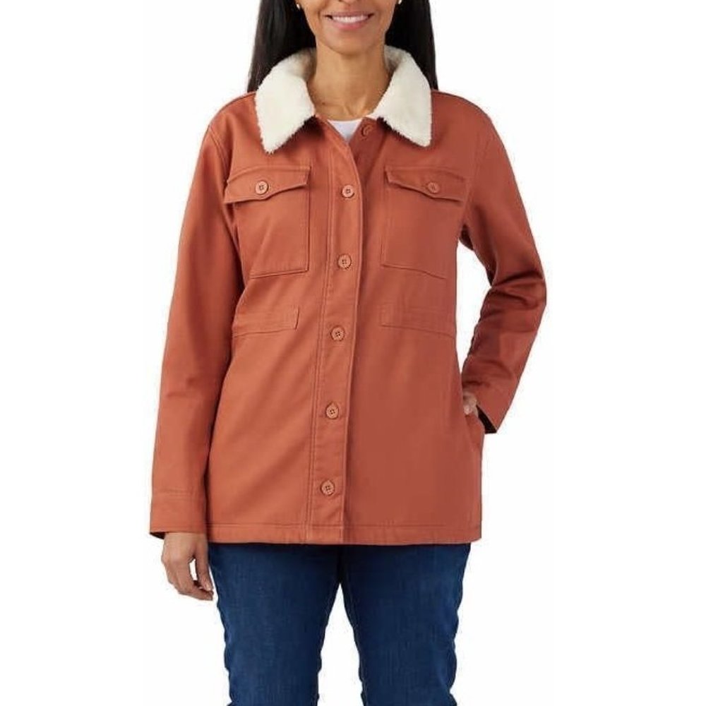 NWoT Hang Ten Women's Button Down Utility Jacket Copper Size M $80 1D032